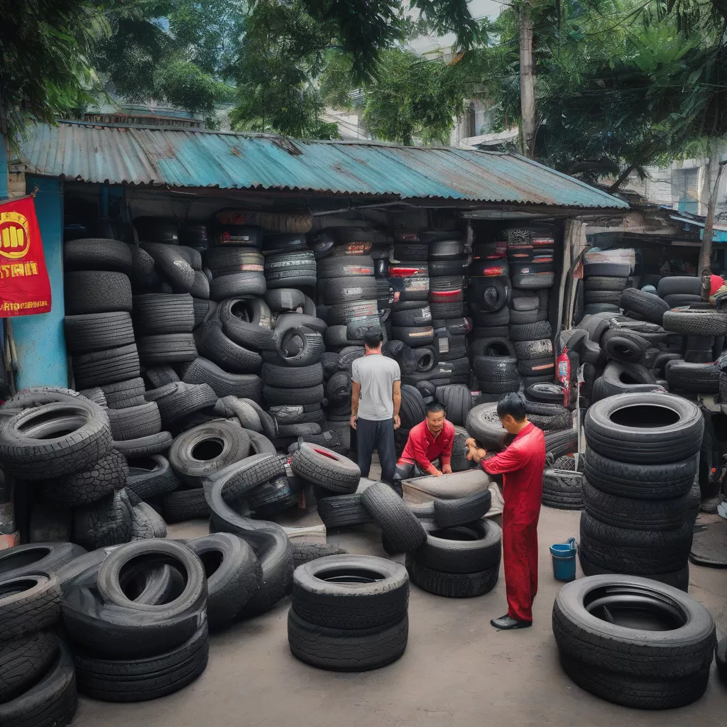 Truck tire shop in Hanoi