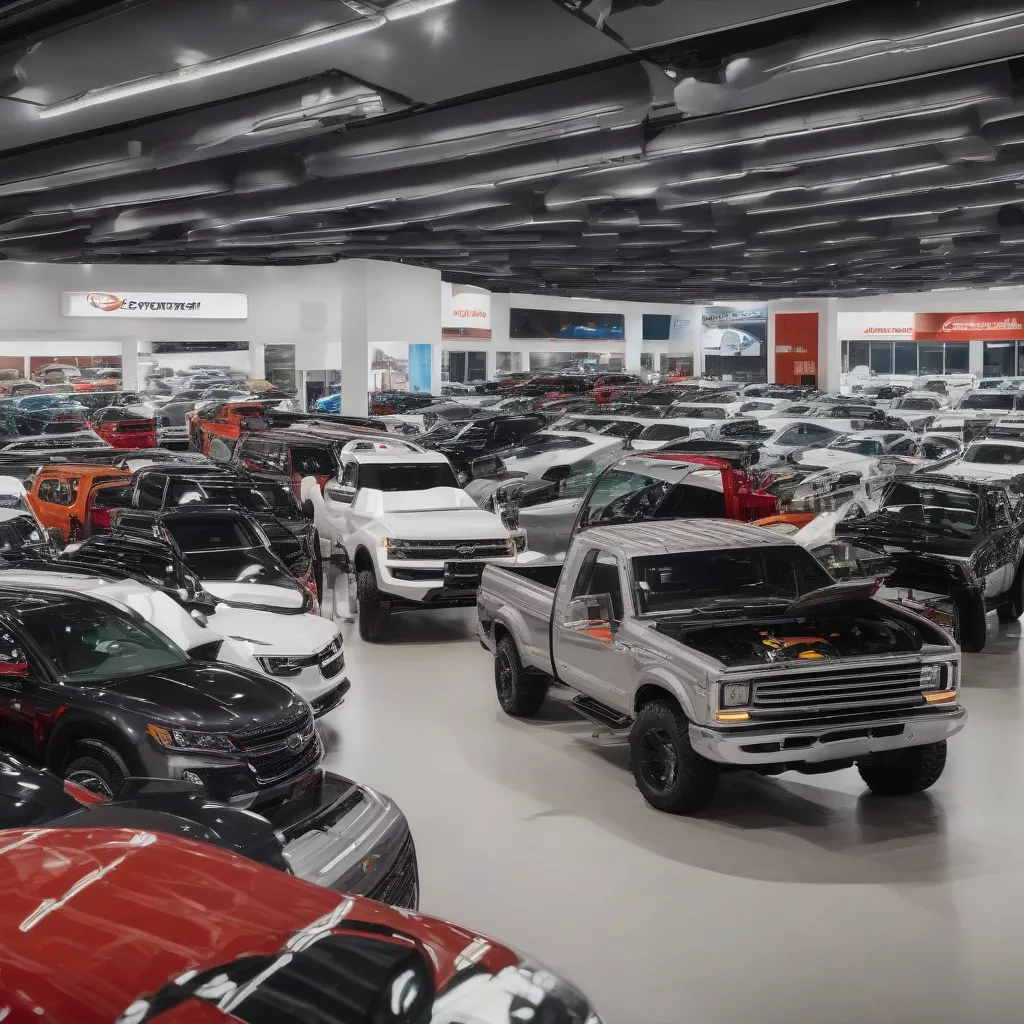 Truck dealership showroom