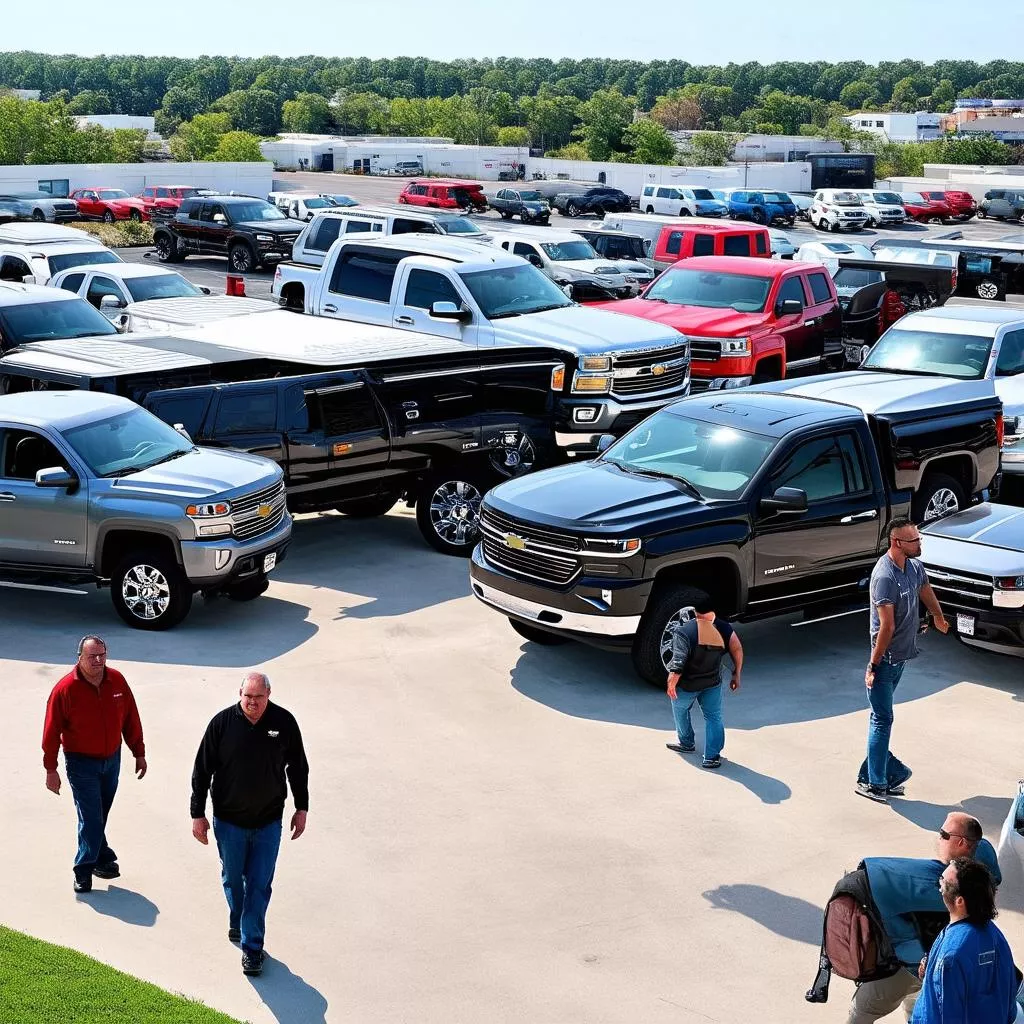 繁忙的卡车经销商