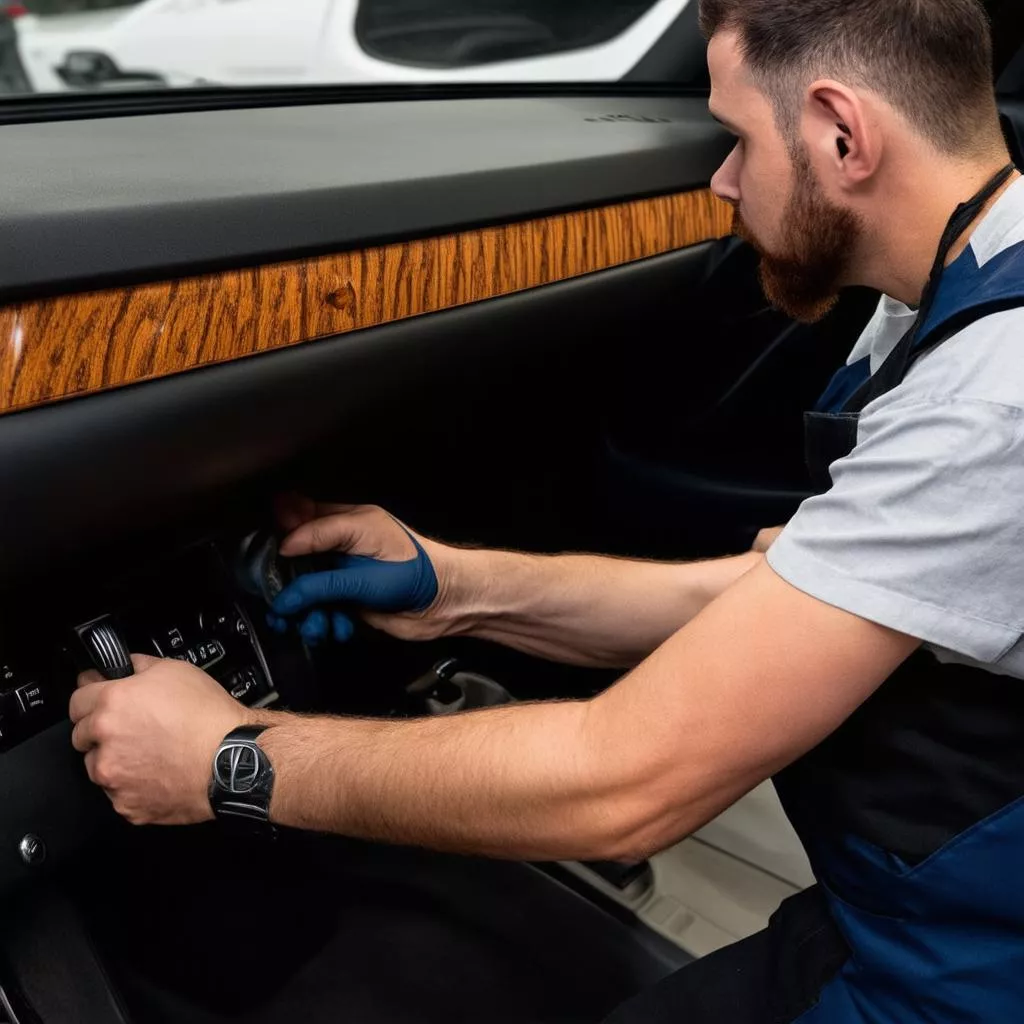 Dán decal vân gỗ ô tô