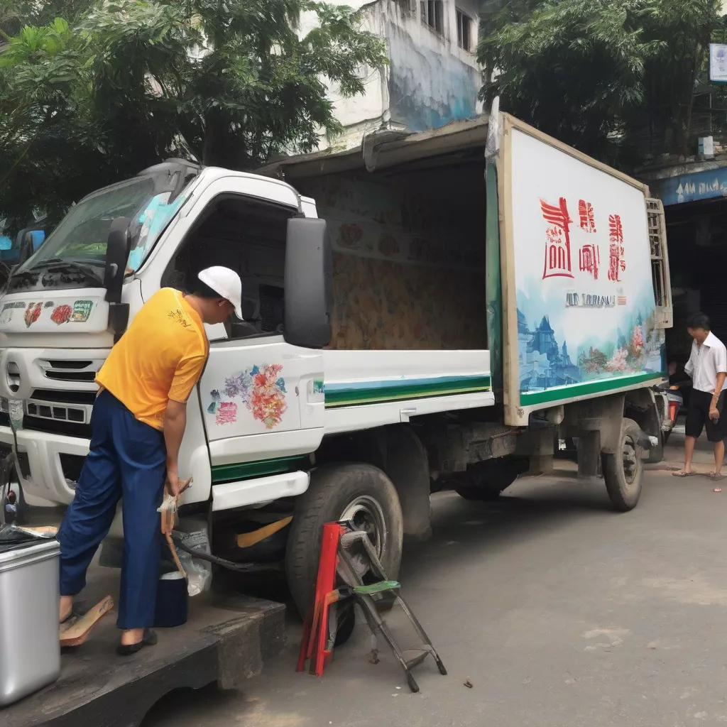 Dán decal xe tải tại quận Cầu Giấy