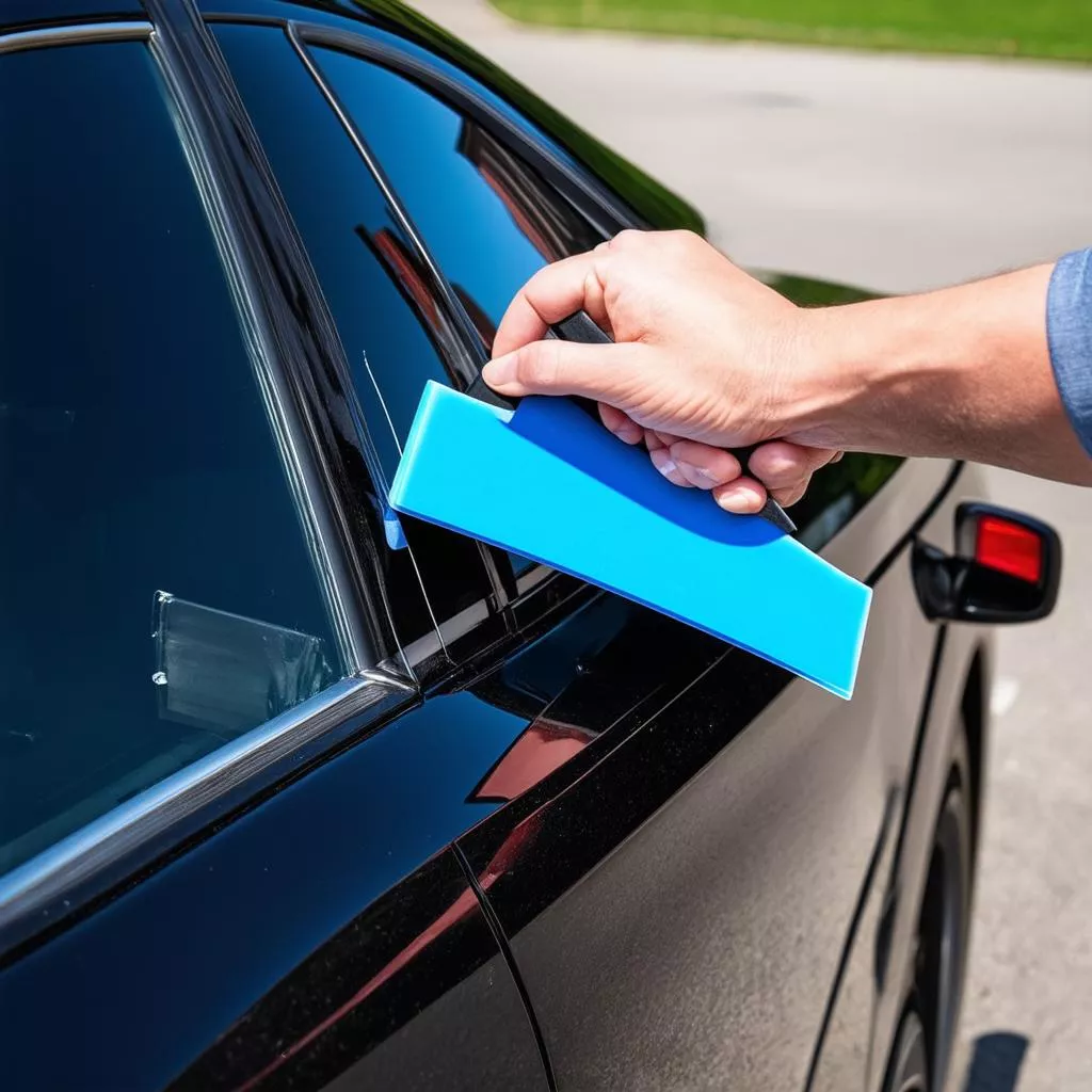 Applying car window tint