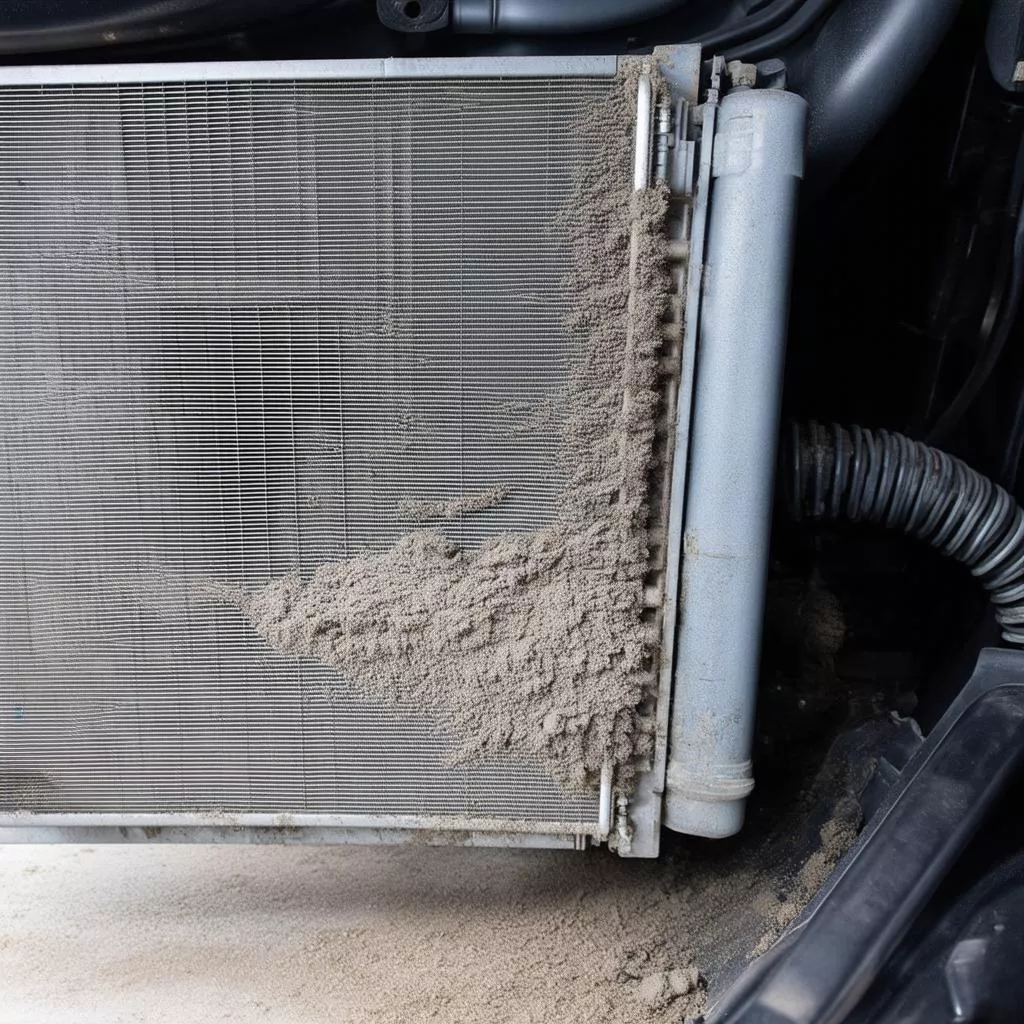 Dàn nóng điều hòa ô tô bị bẩn