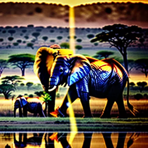 Troupeau d'éléphants d'Afrique en déplacement