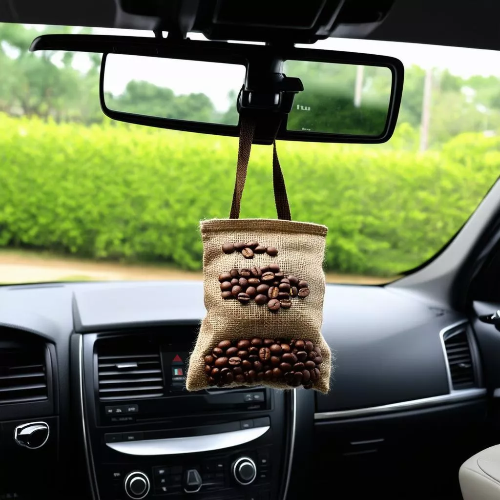 Đặt túi cafe trong ô tô