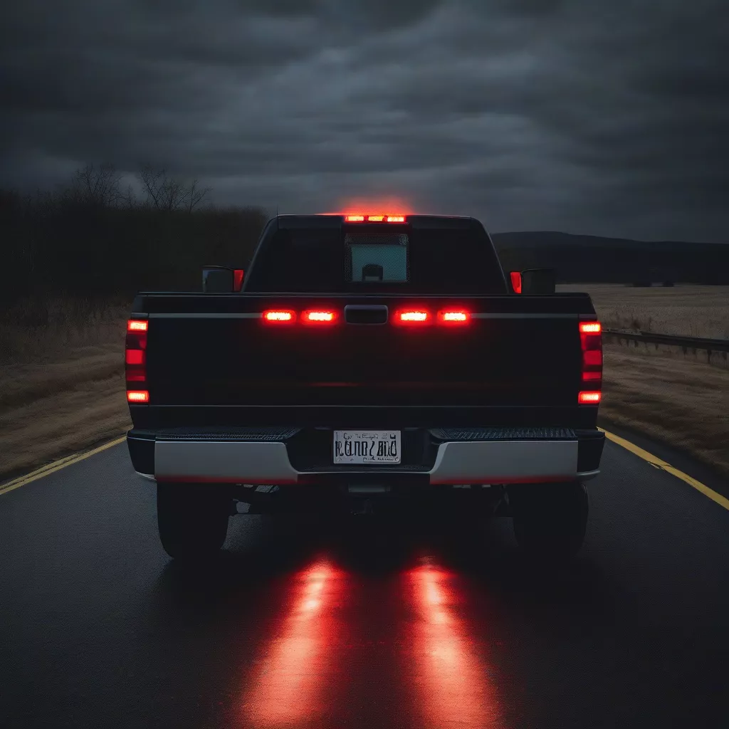 Đèn hậu xe tải vào ban đêm