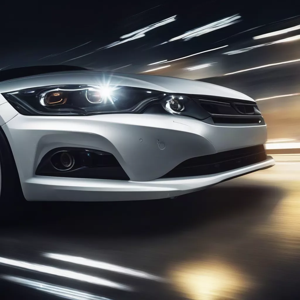 Car with LED headlights