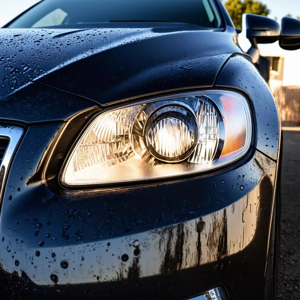 Car headlight with condensation