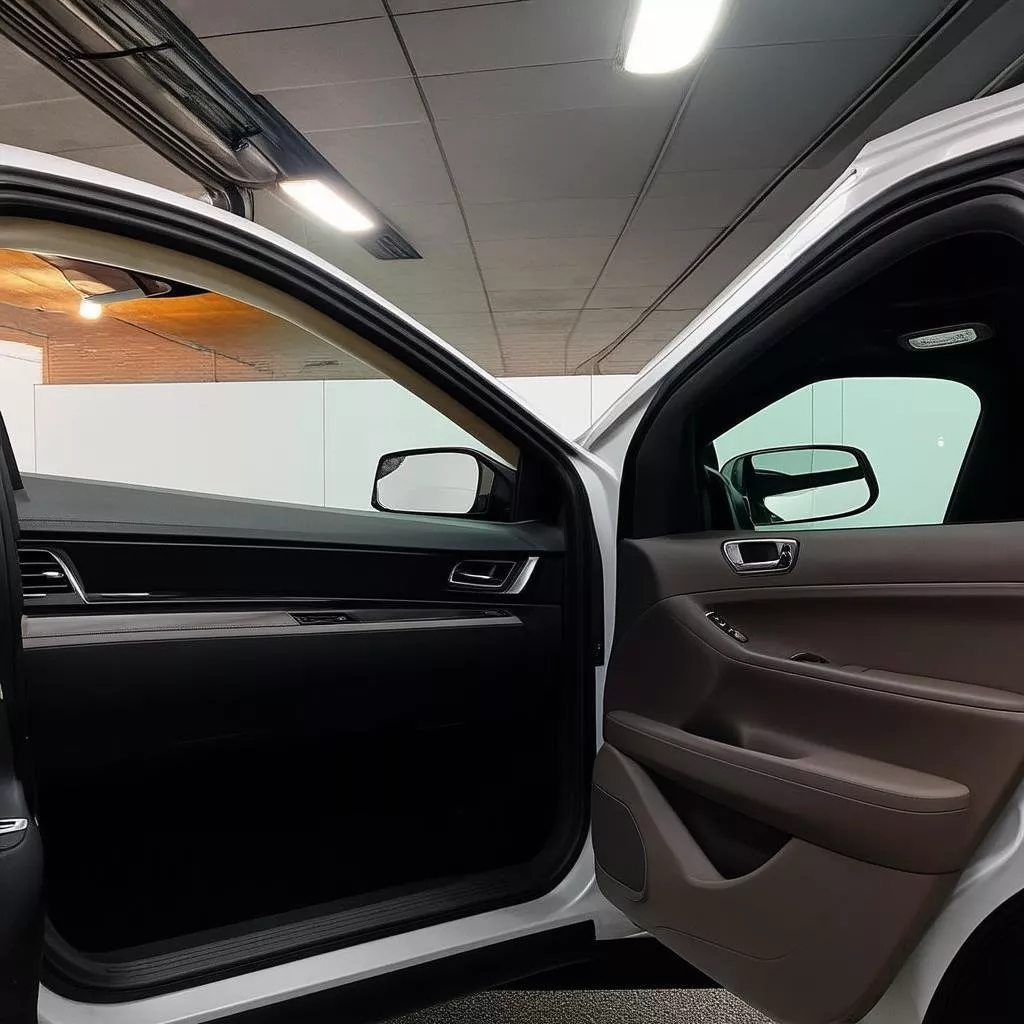 Luz interior do carro acesa automaticamente ao abrir a porta