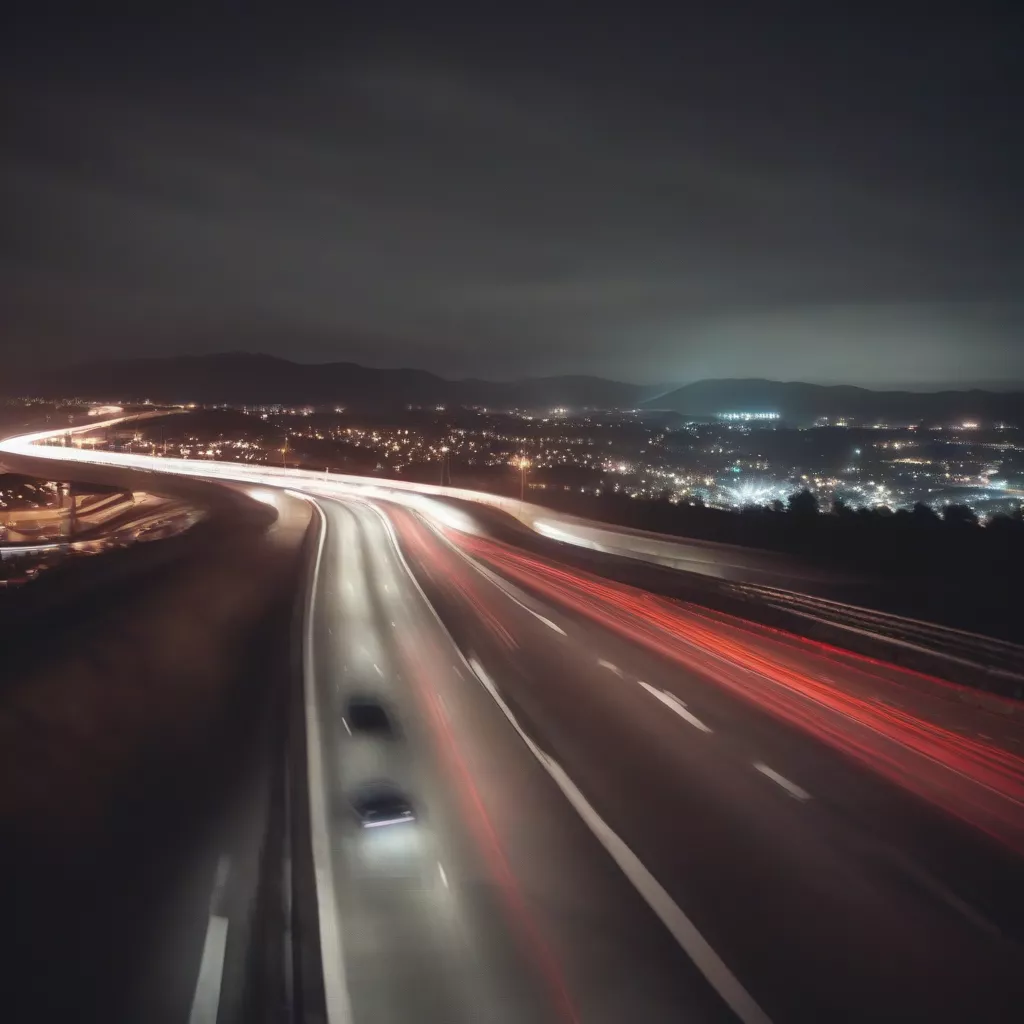 Đèn xe ô tô trong đêm