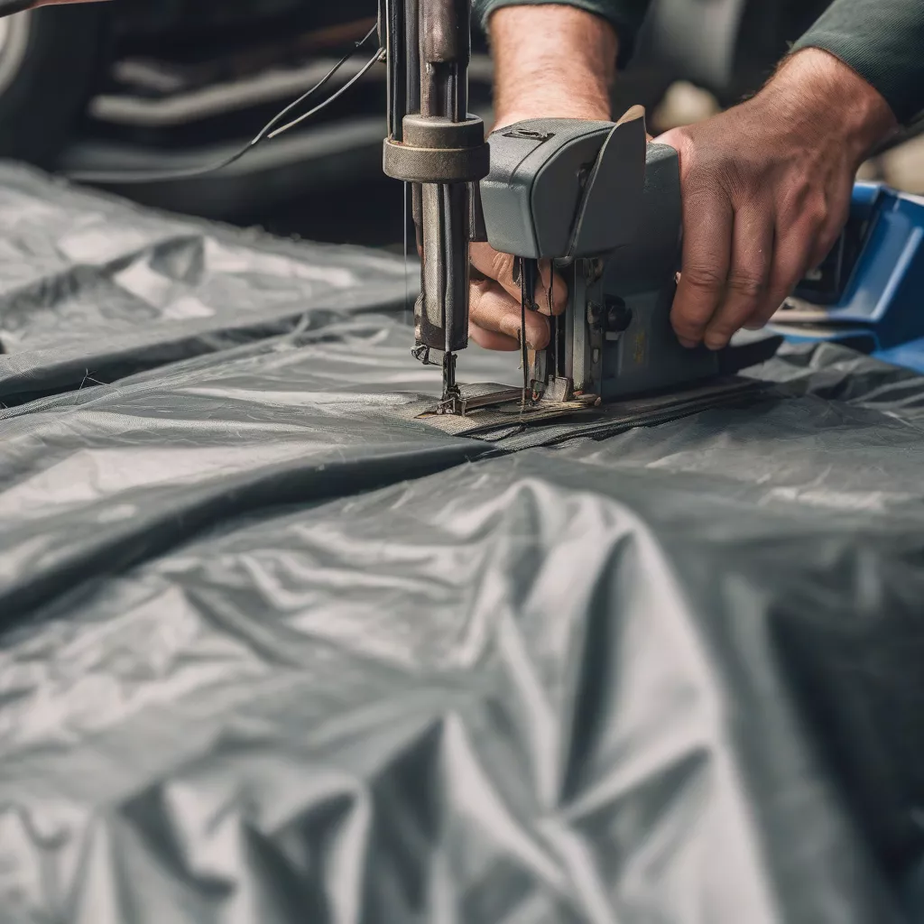 Professional truck tarpaulin repair service in Hanoi