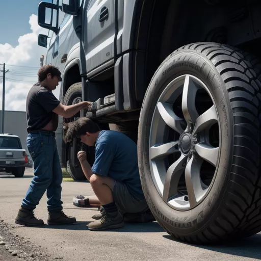 Đội ngũ kỹ thuật viên cứu hộ lốp xe tải