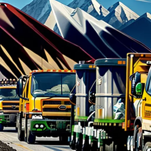 Fleet of garbage trucks in Hanoi