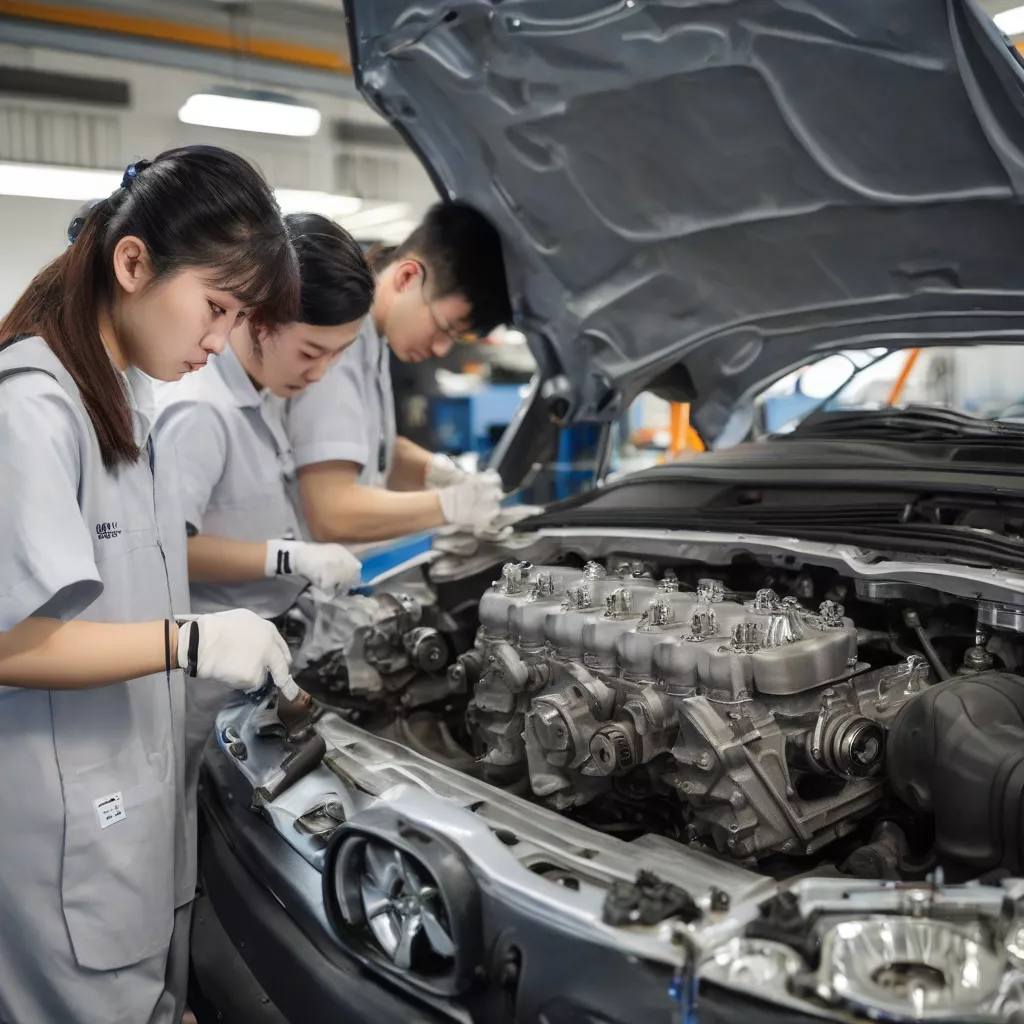 Mahasiswa teknik otomotif praktik di bengkel modern
