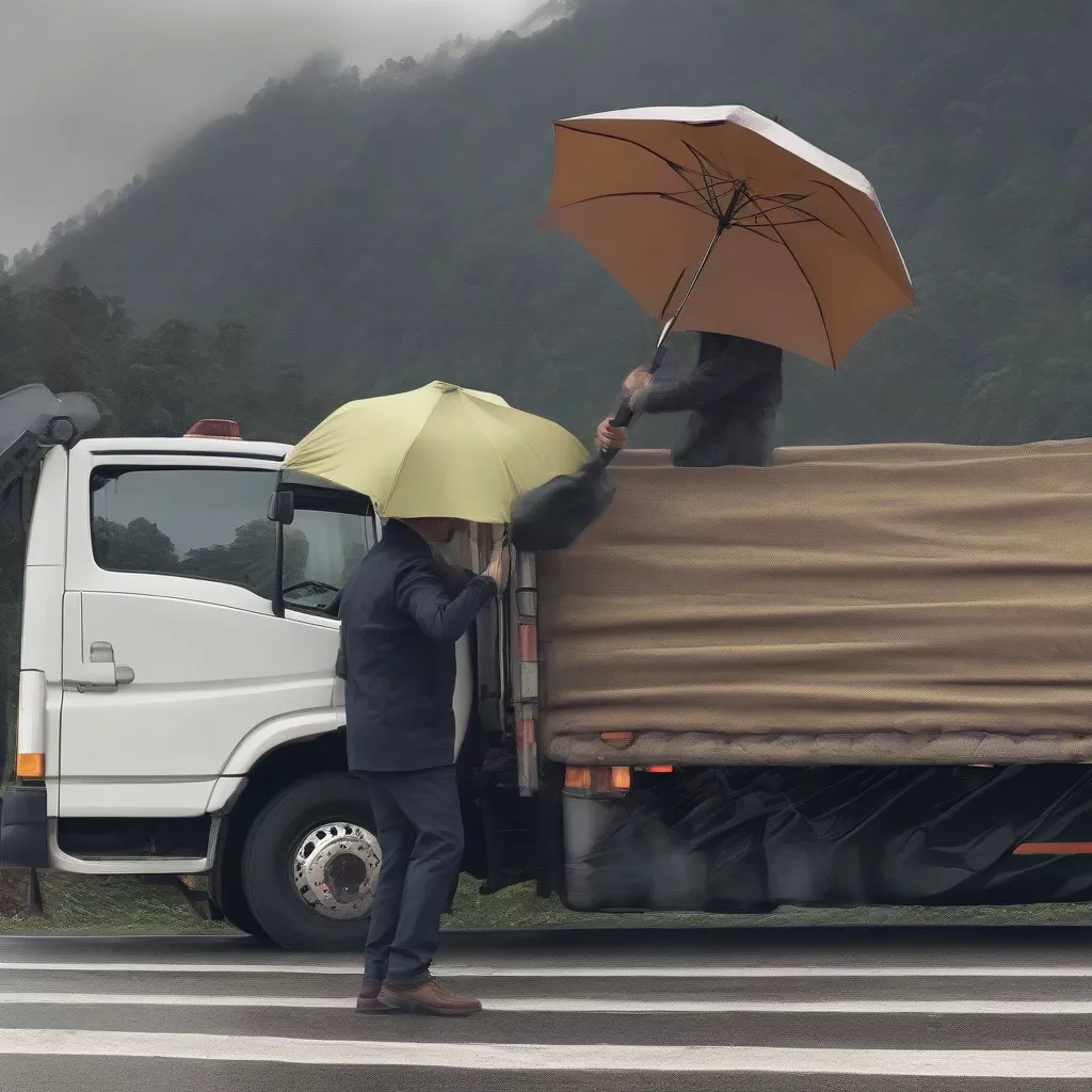 Parapluie inversé pour camion