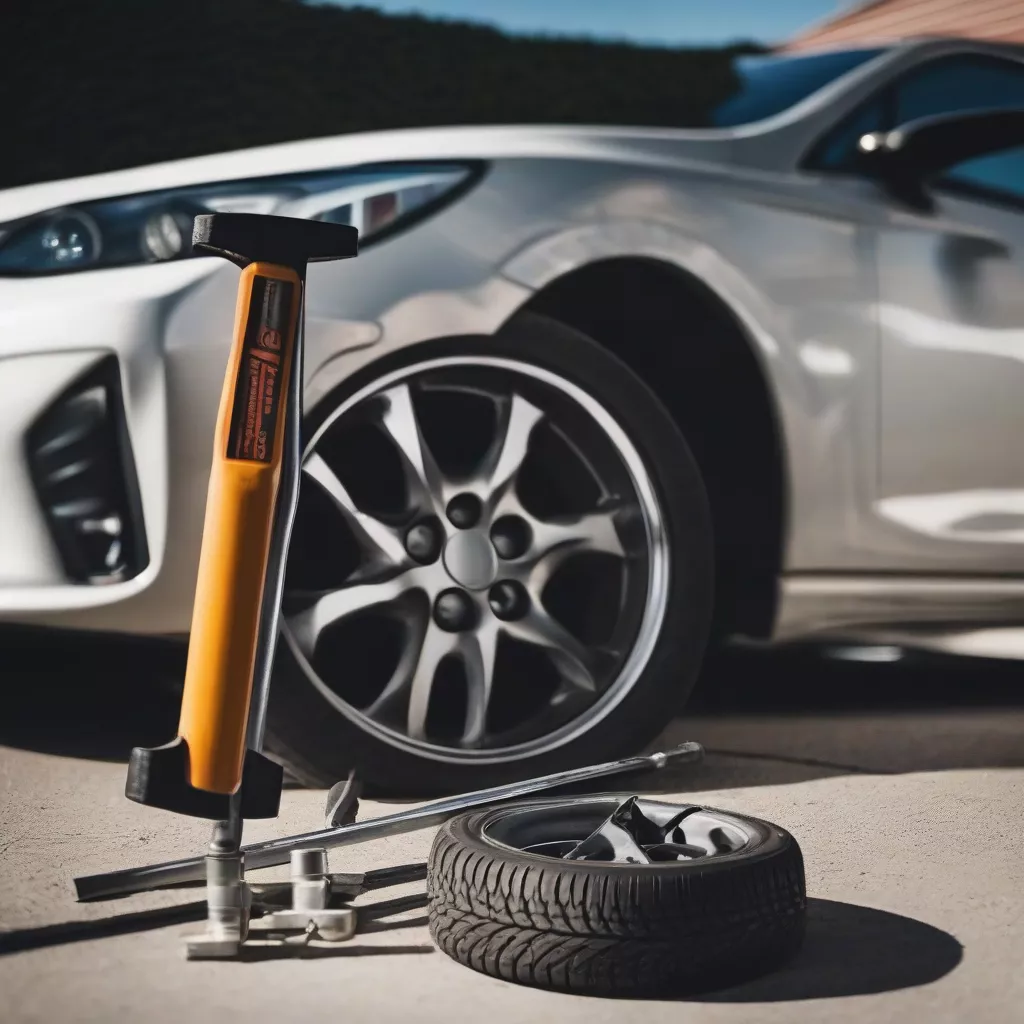 Car jack and lug wrench