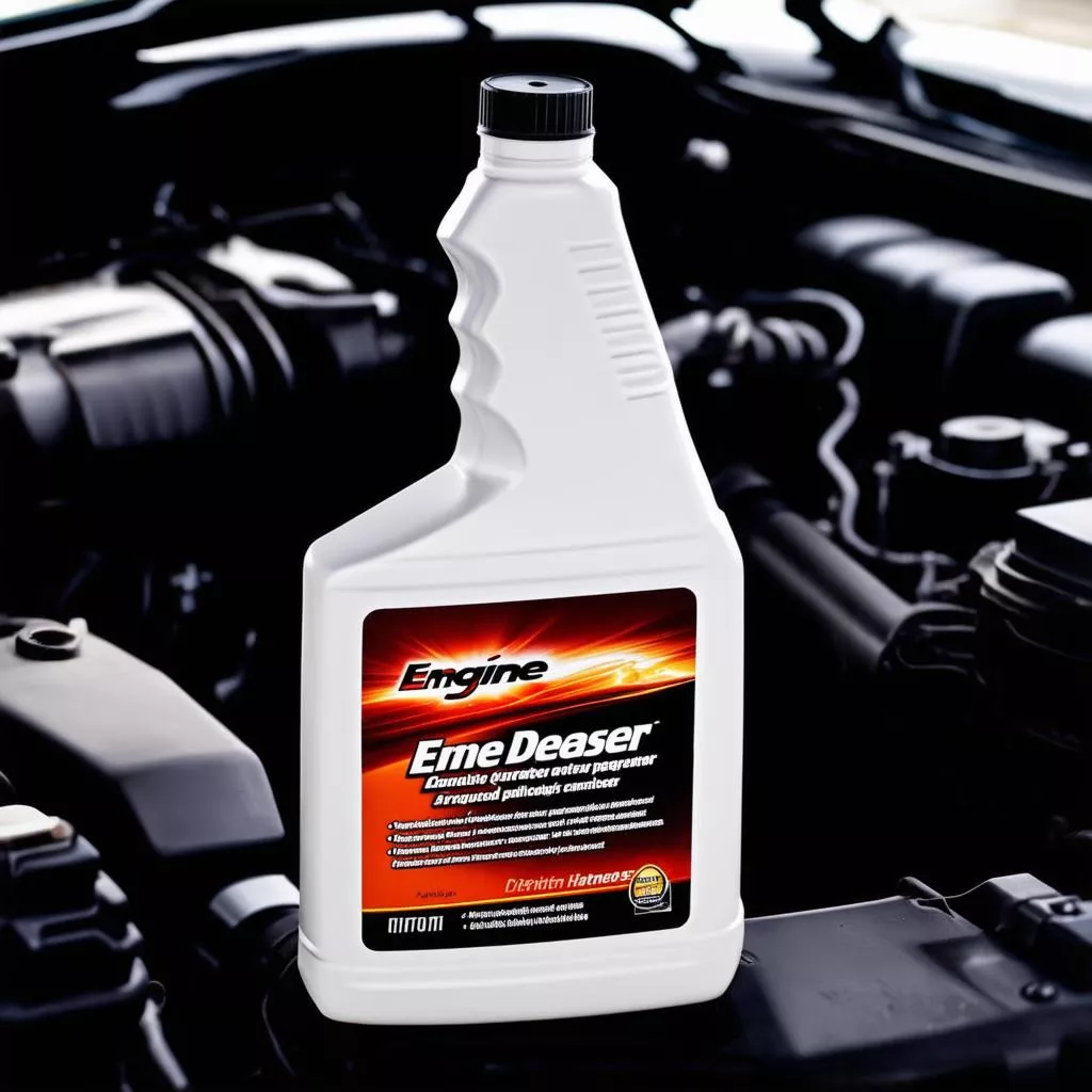 Bottle of engine degreaser