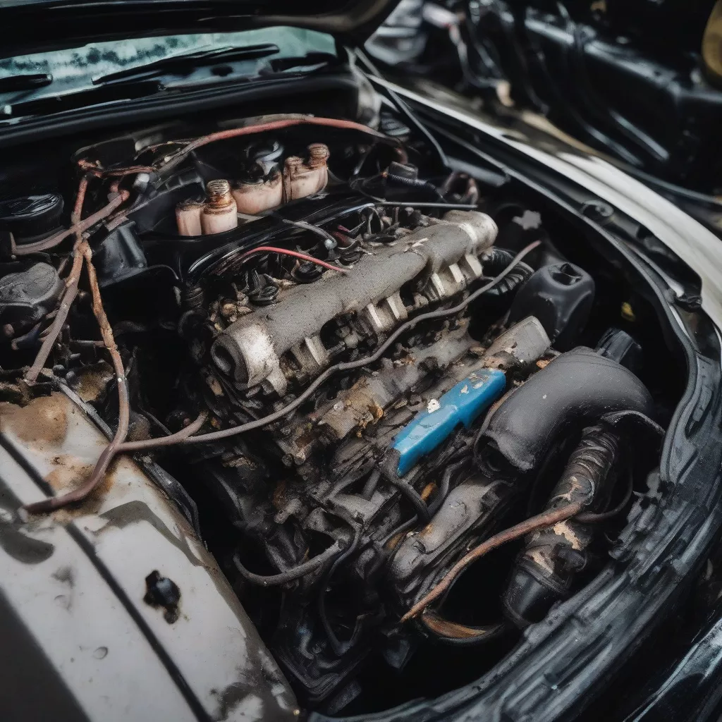 Car undercarriage damaged by rats
