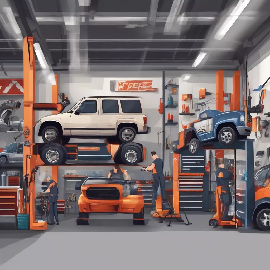 Gara bảo dưỡng xe tải hiện đại