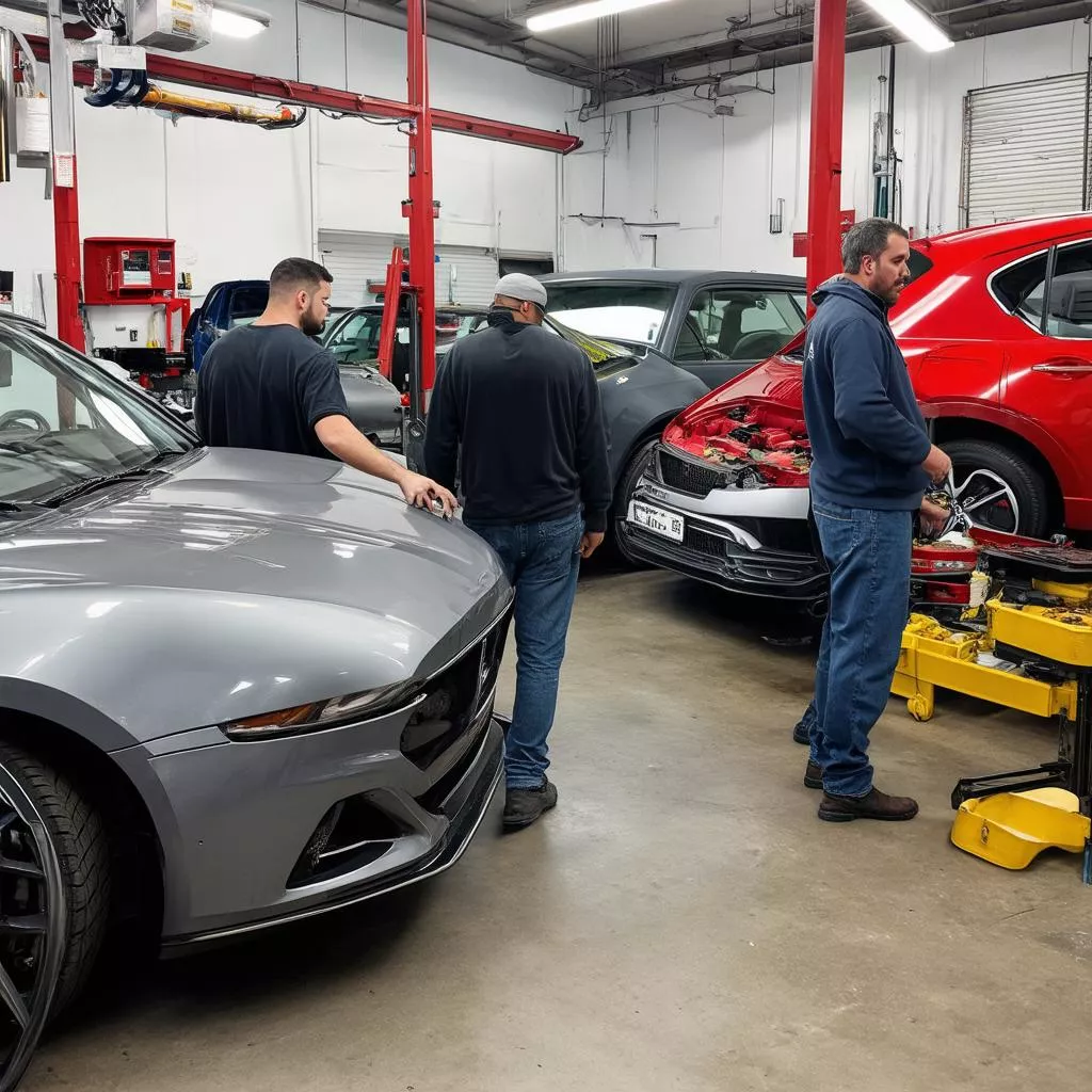 Gara ô tô đông khách