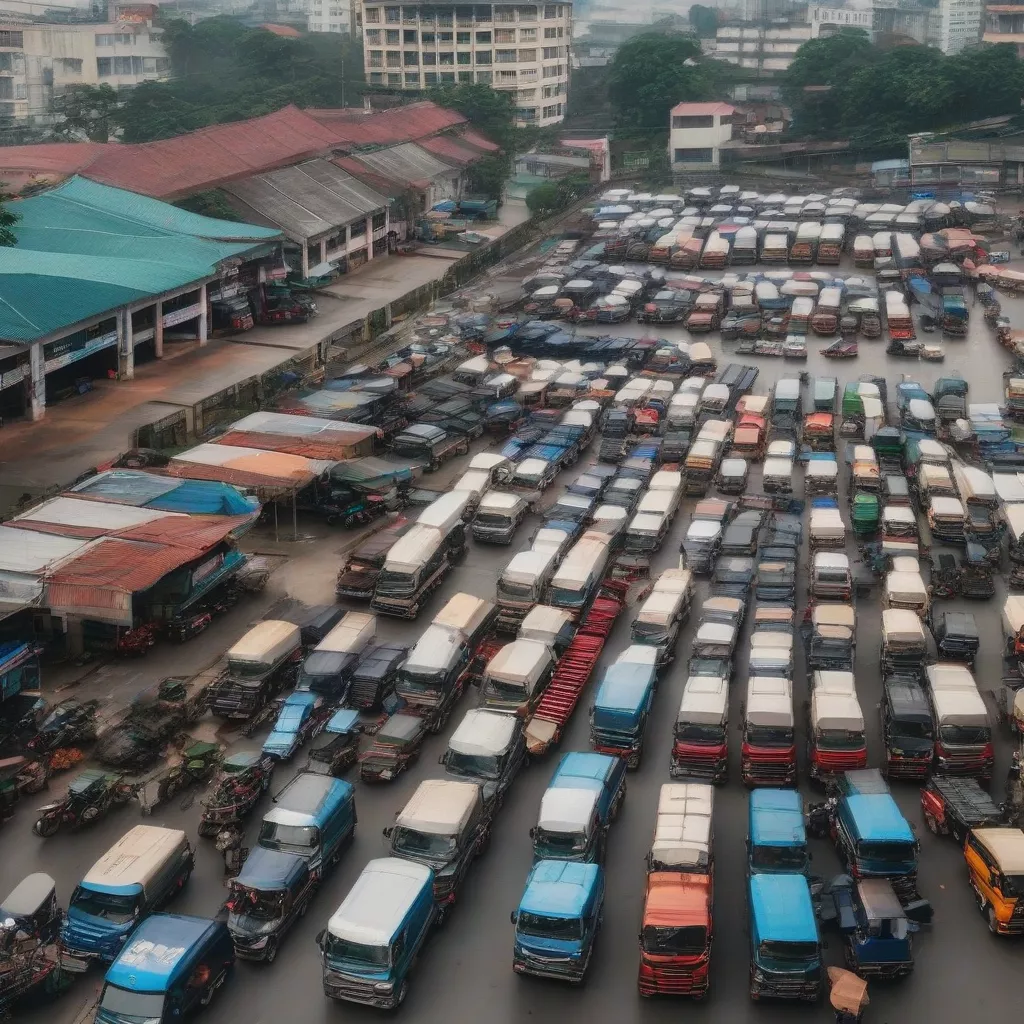 हा नोई में ट्रक गैरेज