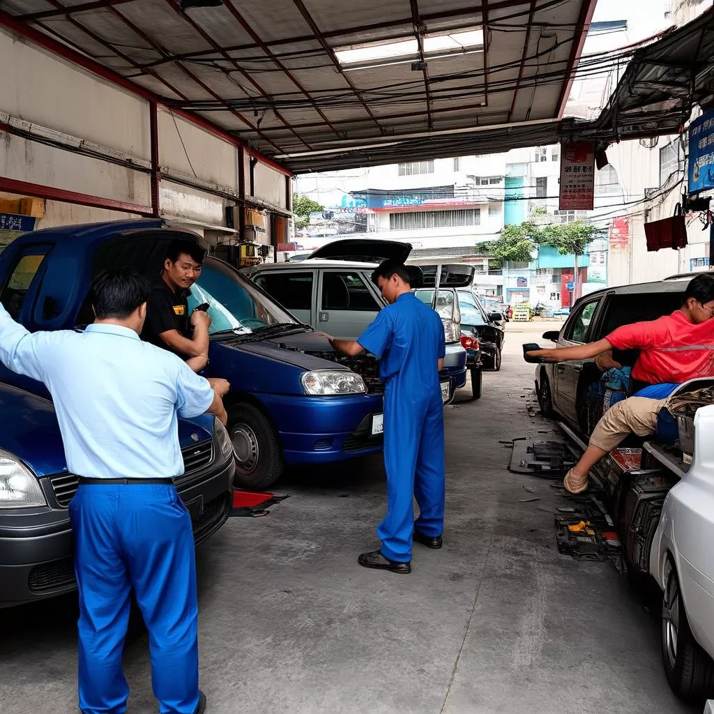 Renommierte Autowerkstatt in Hanoi