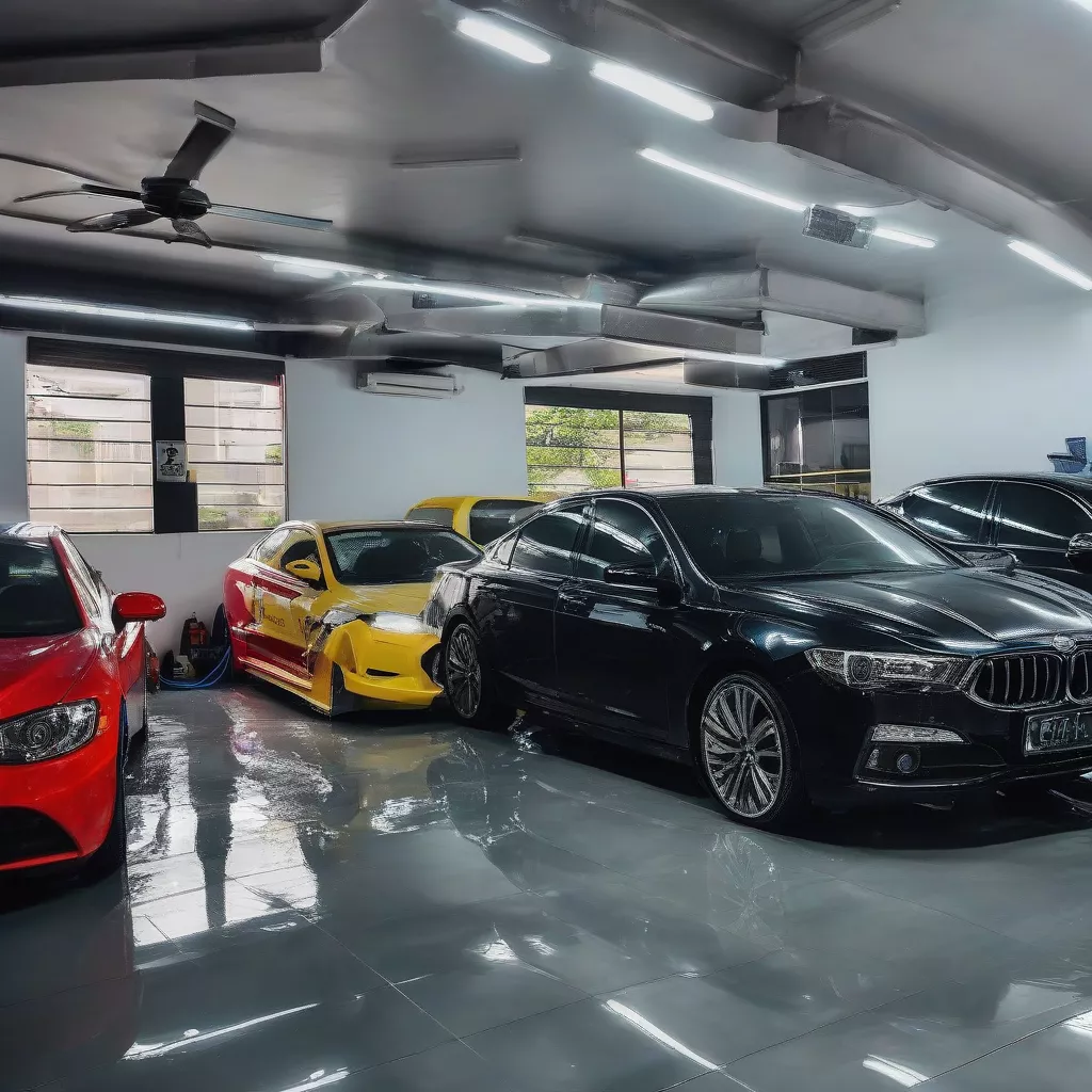 Truck engine wash garage in Hanoi