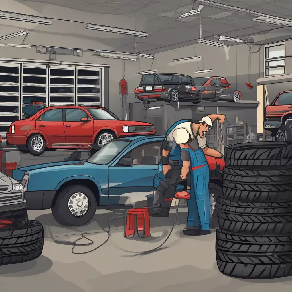 Auto tire repair garage
