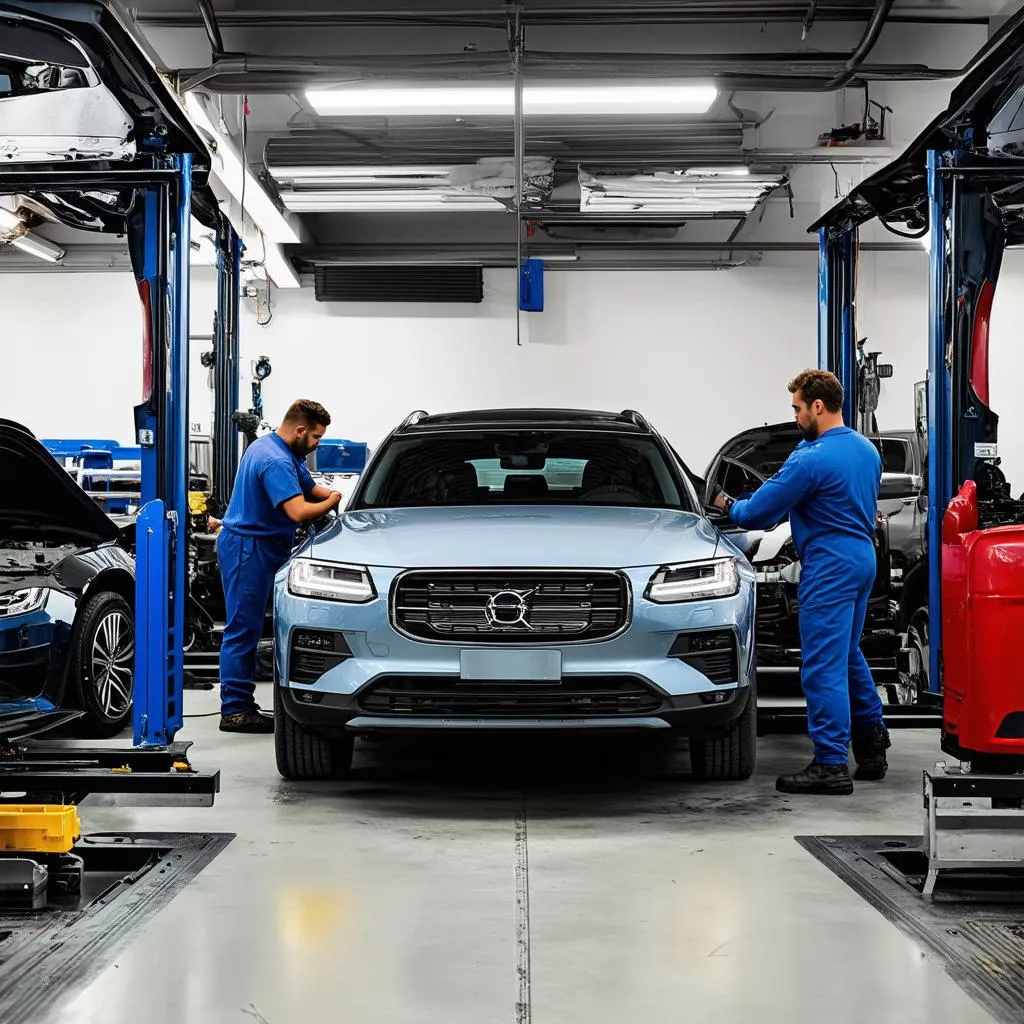 Modern auto repair garage