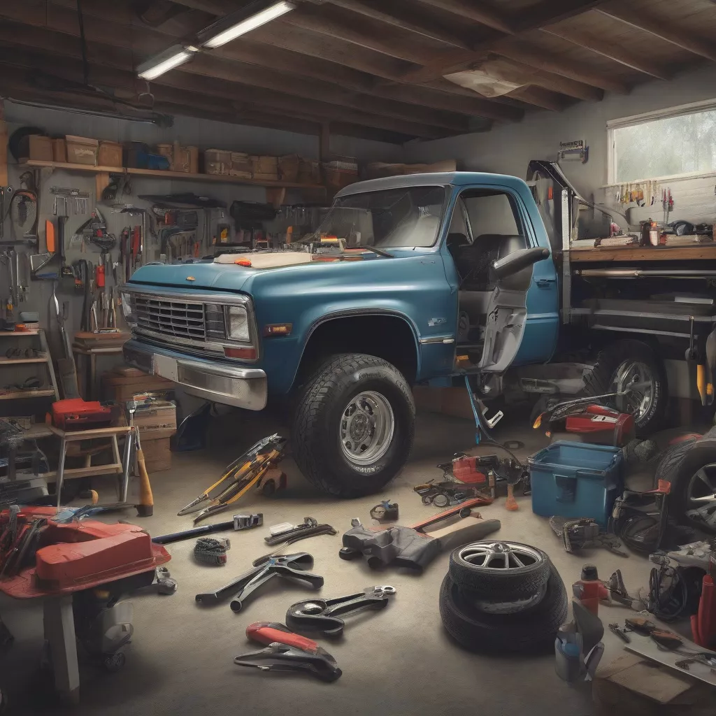 Officina riparazione camion