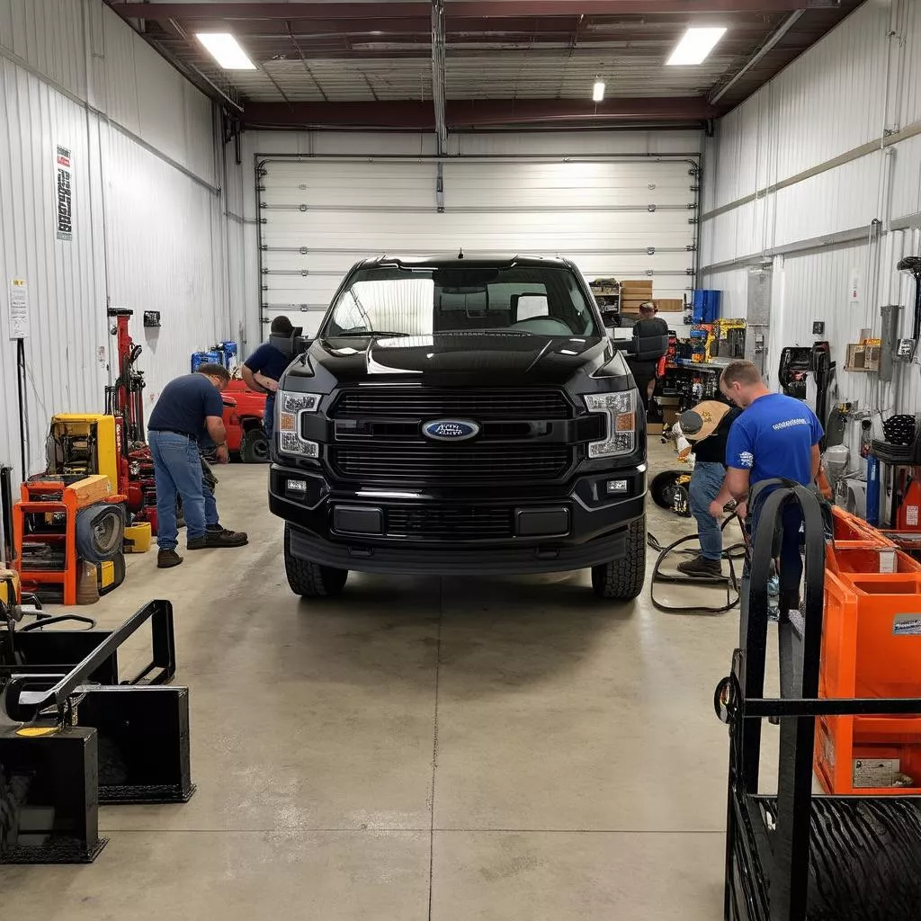 Oficina de reparação de camiões