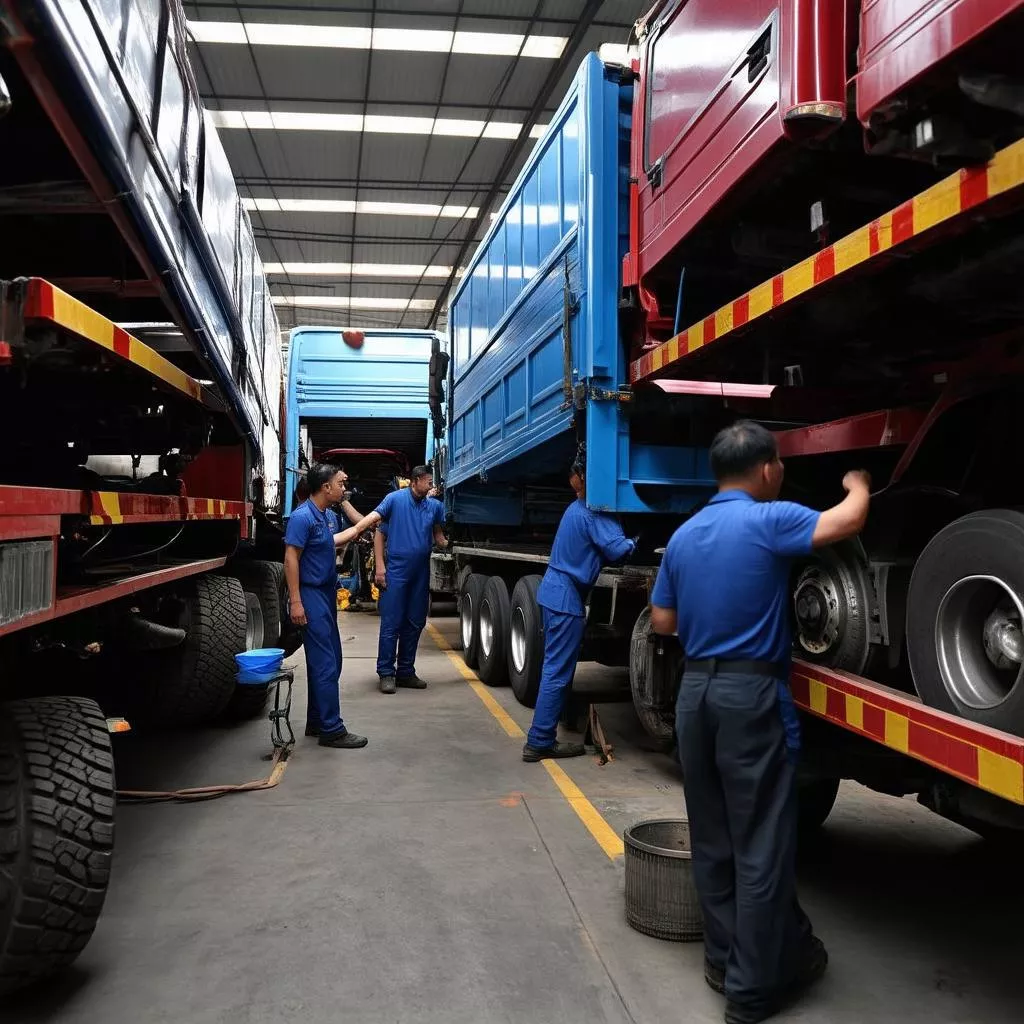 Truck repair garage in Hanoi