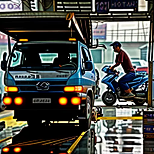 Daewoo truck garage in Hanoi
