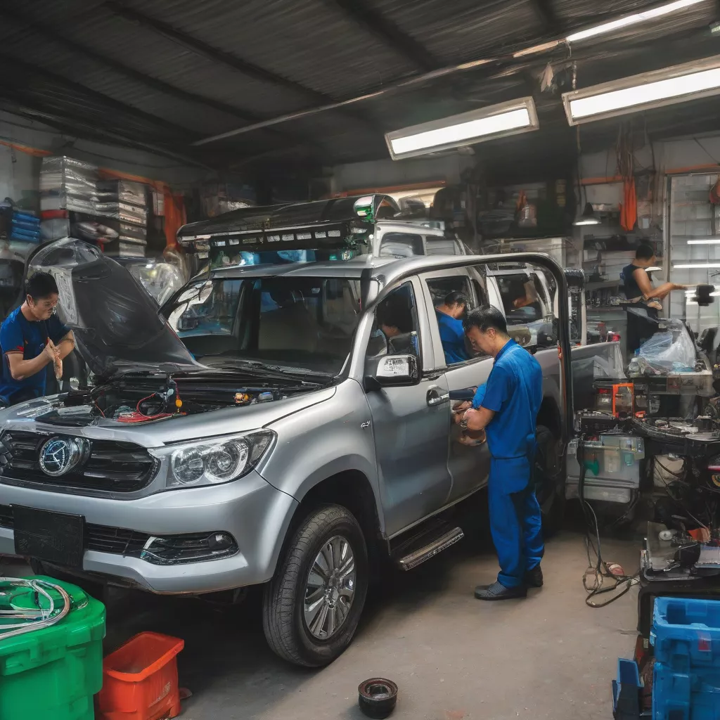 Gara xe tải Hà Nội chuyên lắp đặt đèn bi cầu xenon