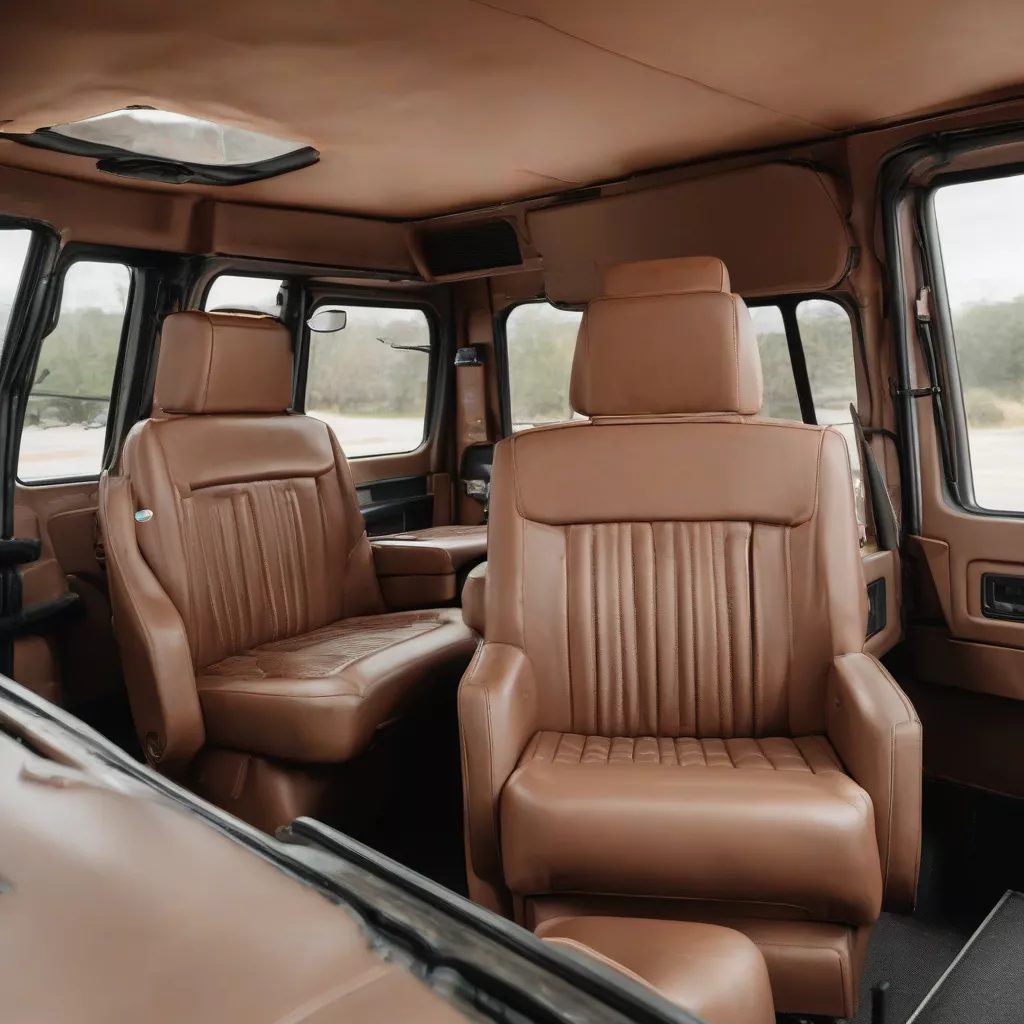 Brown Leather Truck Seats