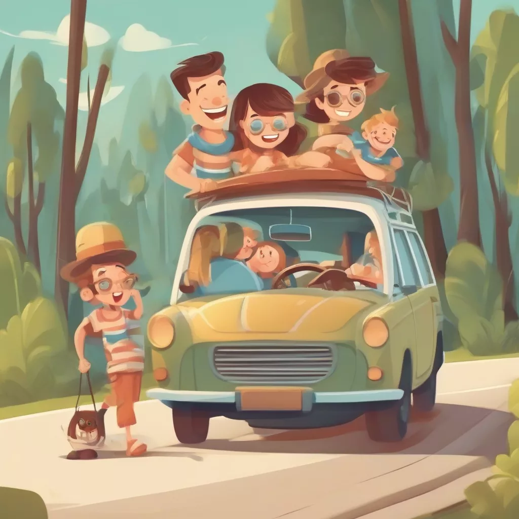 Gia đình đi chơi bằng ô tô
