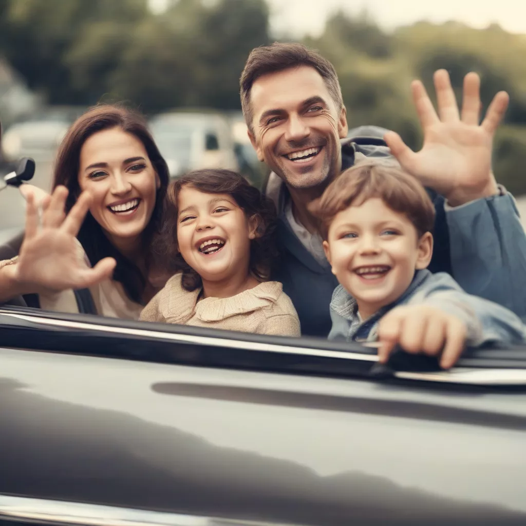 家族で車でお出かけ
