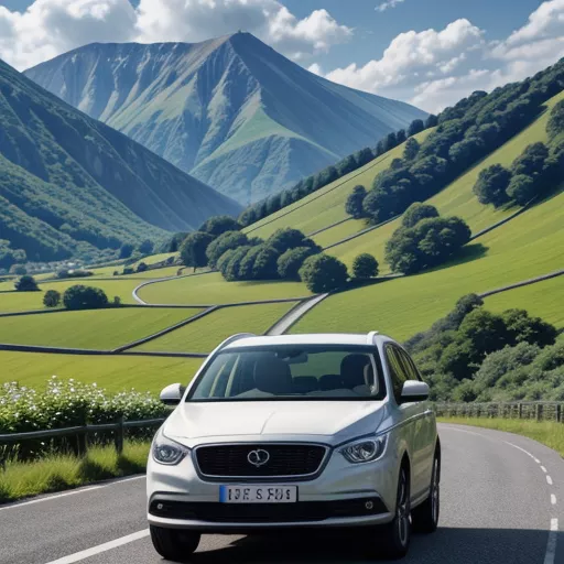 Family traveling in a 7-seater car
