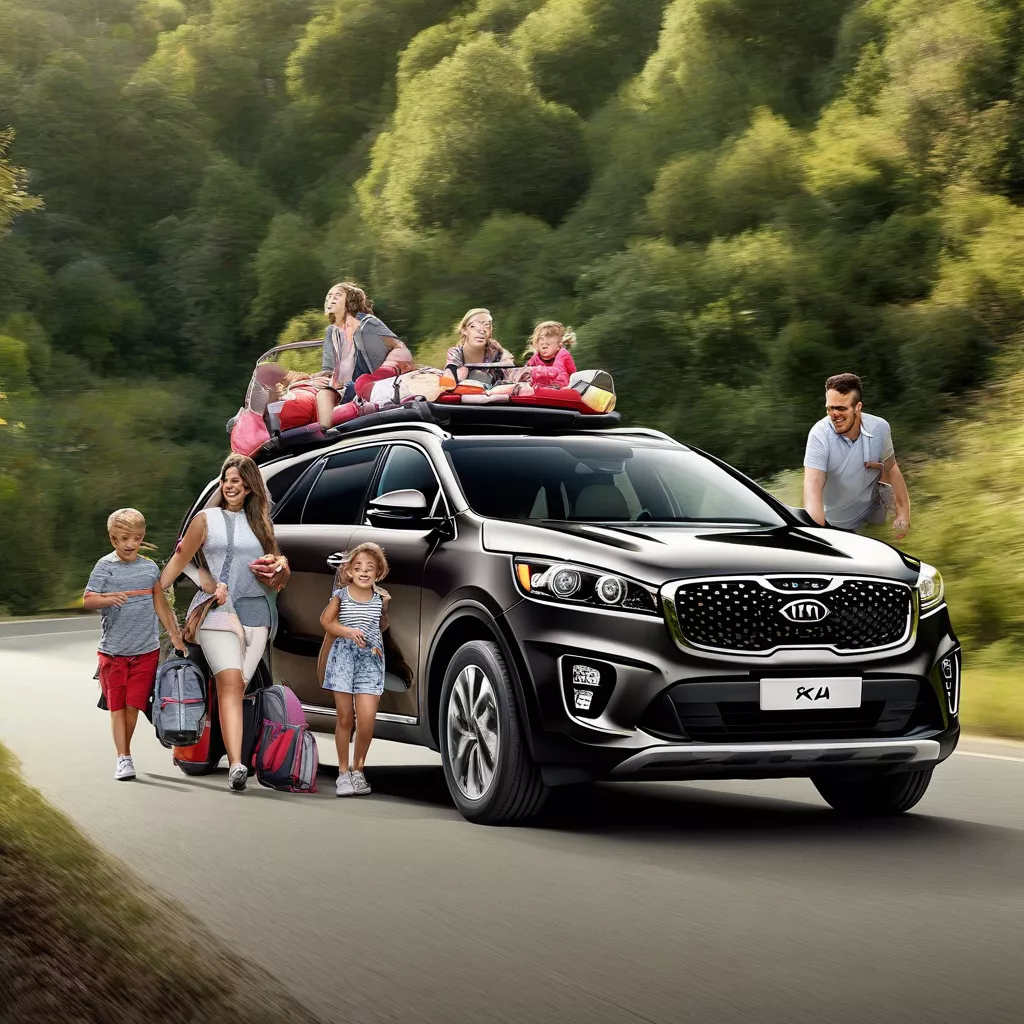 Gia đình đi chơi bằng xe Kia Sorento 2018