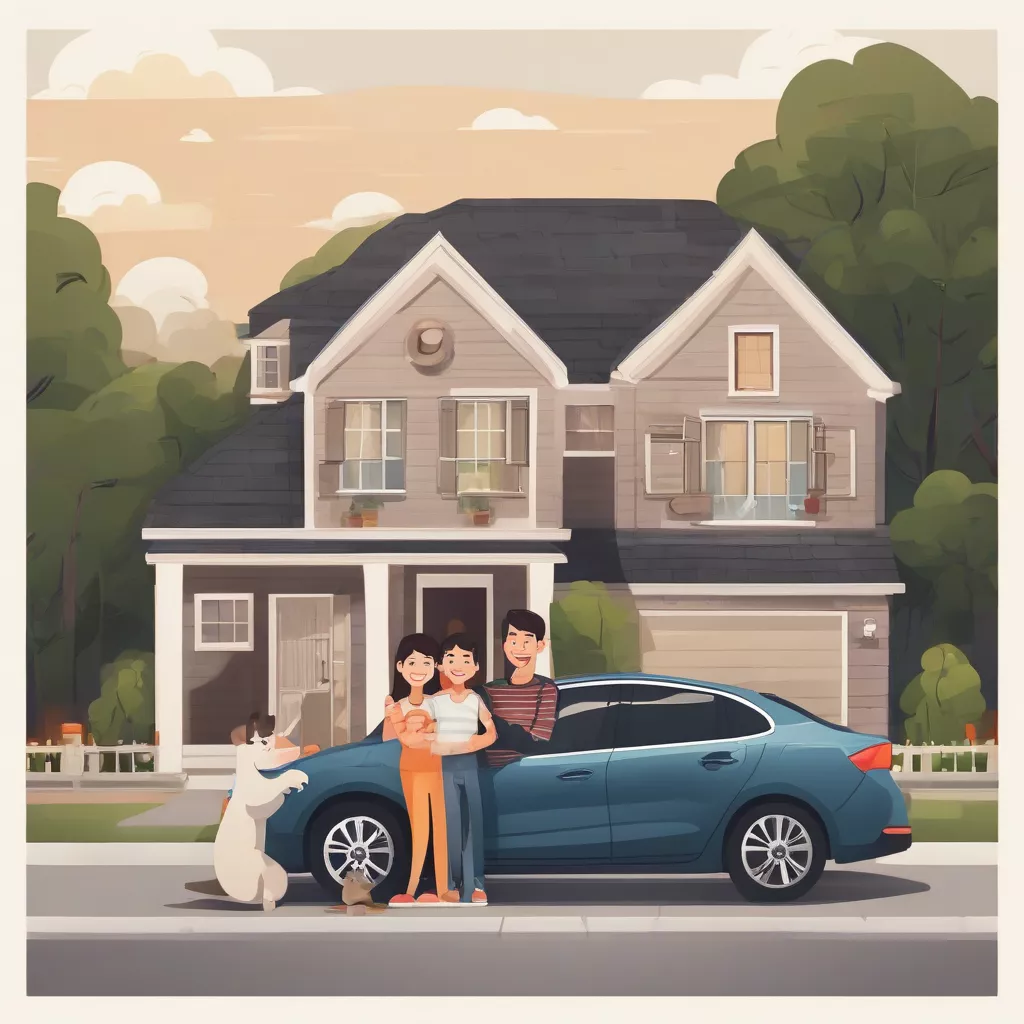 Gia đình hạnh phúc bên chiếc xe hơi mới