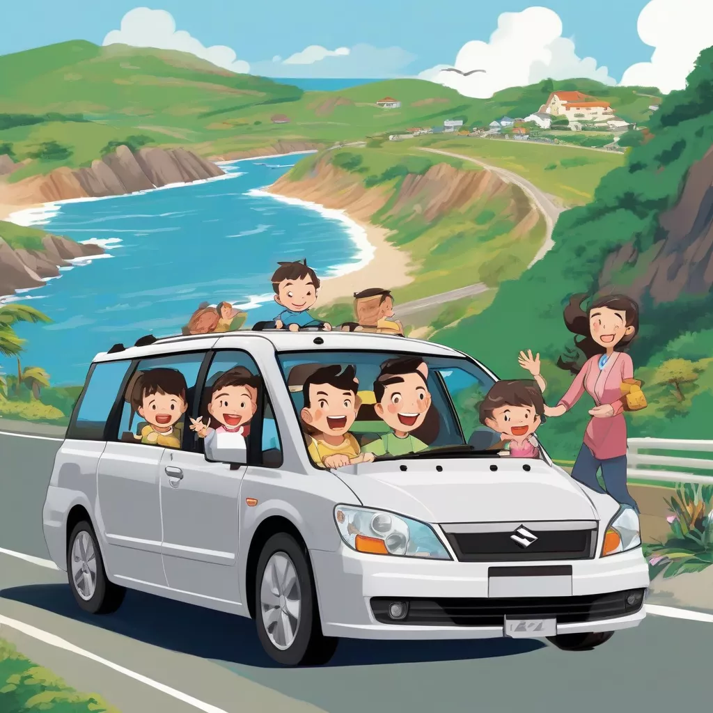Happy family in a Suzuki 7-seater