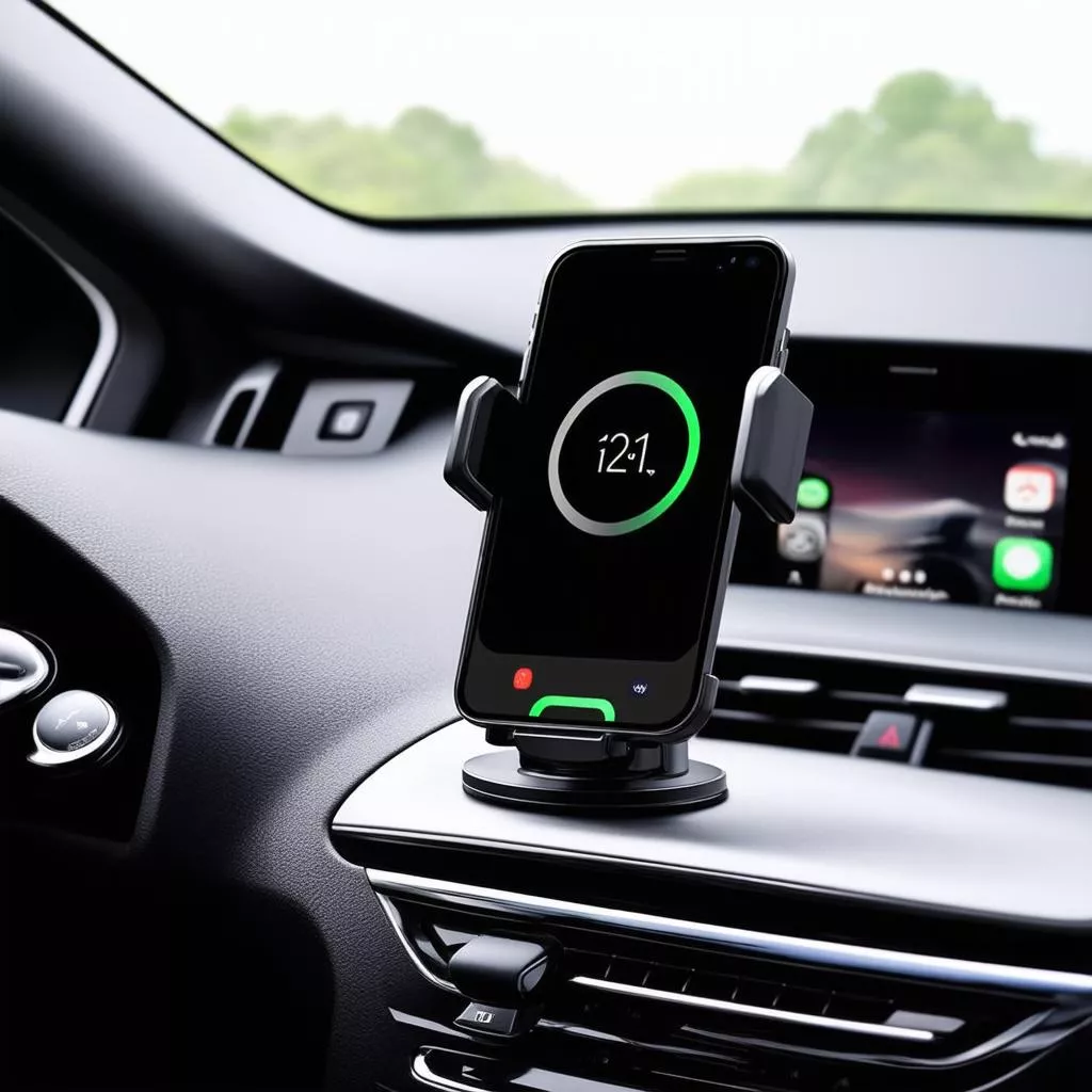 Car phone mount with wireless charging