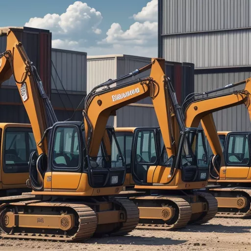 各种颜色的小型挖掘机