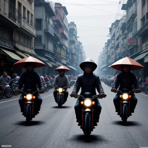 Heavy traffic in Hanoi