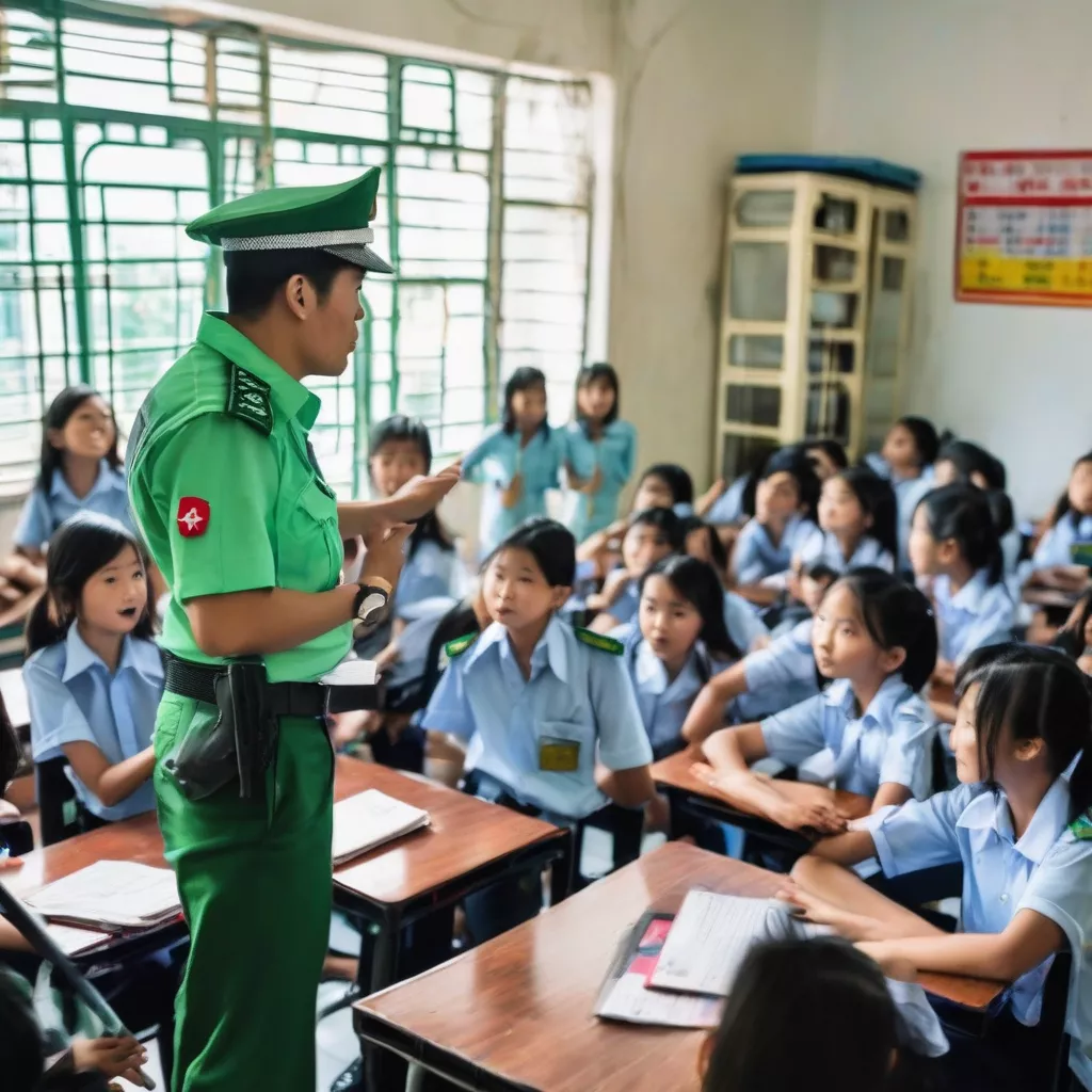 Giáo viên dạy luật giao thông