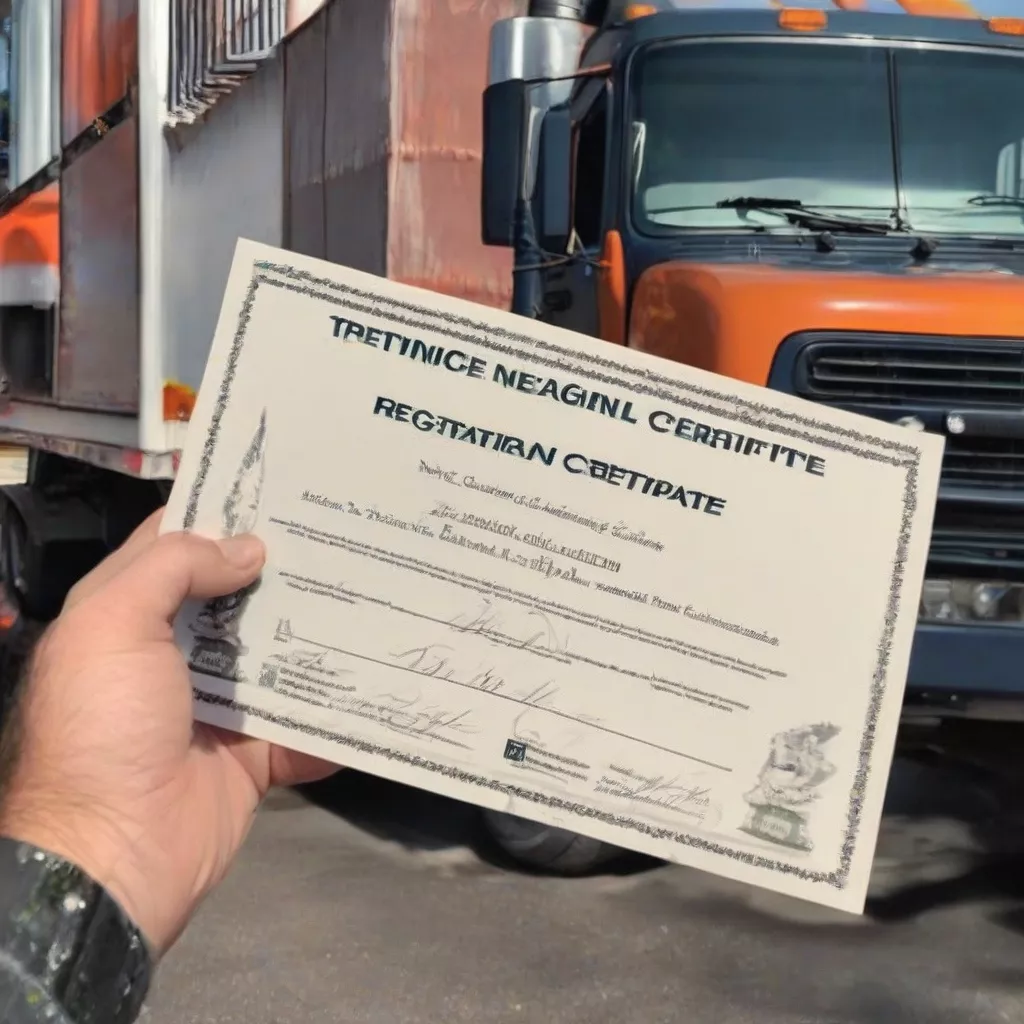 Truck inspection certificate