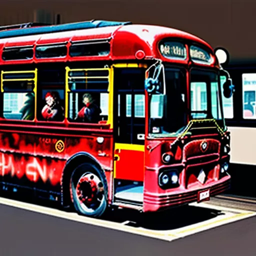 Hành khách đang lên xe bus 22