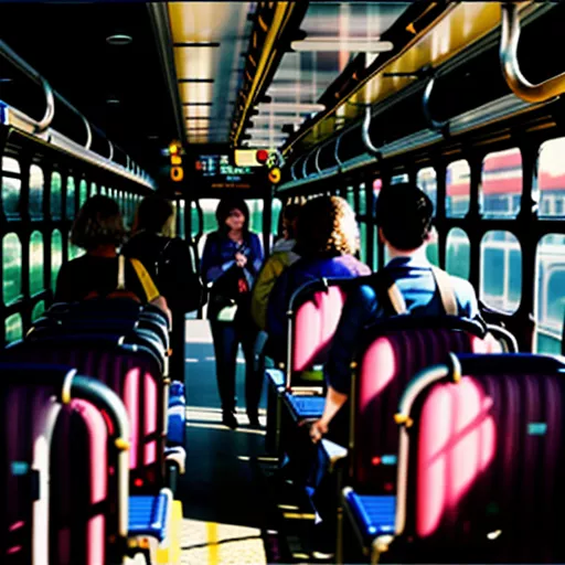 Hành khách lên xe buýt 212