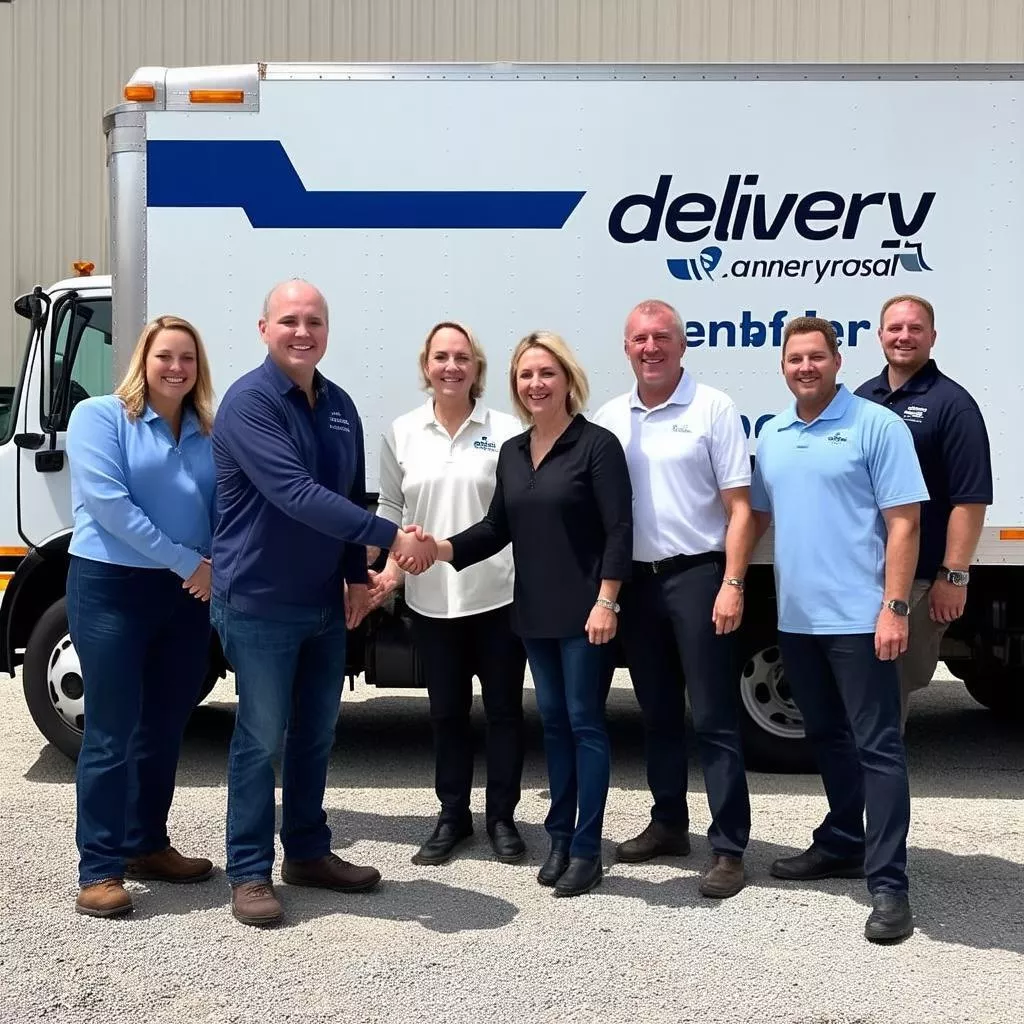 Remise des clés d'un camion