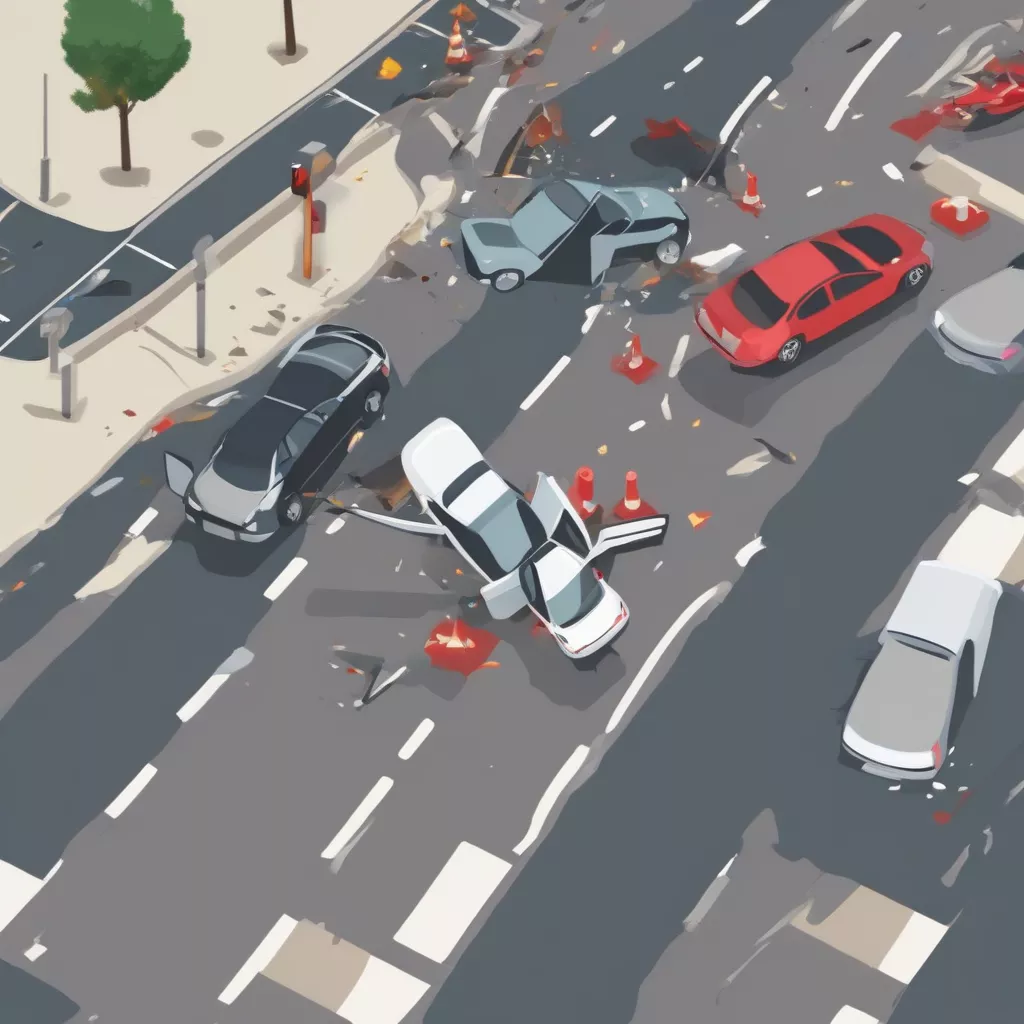 Hiện trường một vụ va chạm giao thông